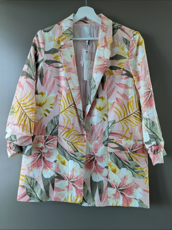 Joie Jackets & Blazers - NWT Joie 100% Linen Floral Blazer Size 4 Resort Tropical Summer Occasion Office